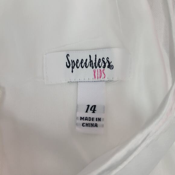 Speechless Kids Size 14 Sleeveless White Long Dress/Gown - Picture 10 of 11